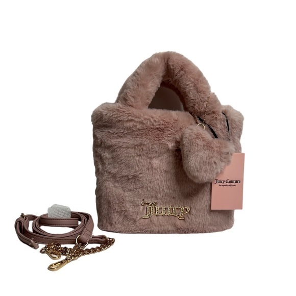 Juicy Couture Handbags - Juicy Couture Dusty Blush Fluffy Mini Tote Bag Purse